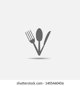 Spoon knife and fork icon. Vector illustration