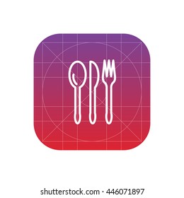 spoon, knife, fork line icon