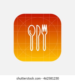 spoon, knife, fork line icon