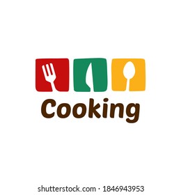 spoon, knife, and fork restaurant logo, icon simple flat vector illustration eps10 isolated on white background