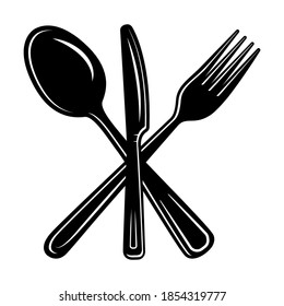 Spoon Knife Fork Silhouette Printable Vector Illustration