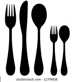 spoon, knife and fork vector