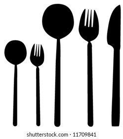 spoon, knife and fork vector