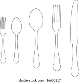 spoon, knife and fork vector