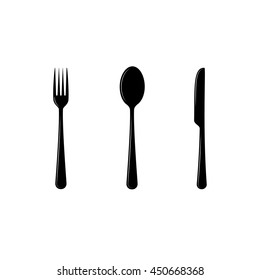 Spoon, knife and fork vector icon