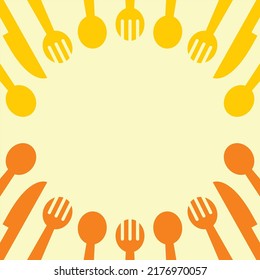 Spoon, knife, fork. Vector illustration background, food icon symbol