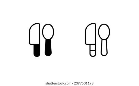 Spoon And knife icon design with white background stock illustration