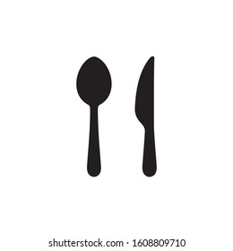 Spoon and knife icon symbol vector illustration