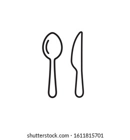 Spoon and knife icon symbol vector illustration