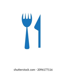 iluminación minimalista de vectores de cuchara y cuchillo
