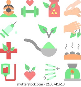Spoon leaf icon in a collection with other items