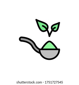 Spoon leaf icon. Simple color with outline vector elements of alternative medicine icons for ui and ux, website or mobile application