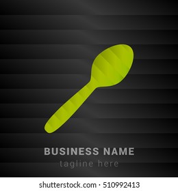 Spoon Lime Green and Black silk fashion premium icon / Logo