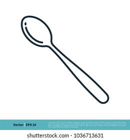 Spoon Line Art Icon Vector Logo Template Illustration Design. Vector EPS 10.