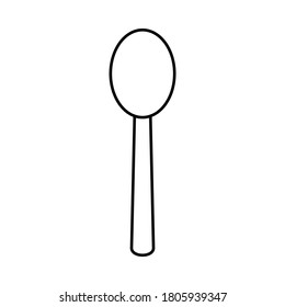 Spoon line art vector, Isolated vector, Flat icon design