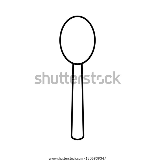 Spoon Line Art Vector Isolated Vector Stock Vector (Royalty Free ...