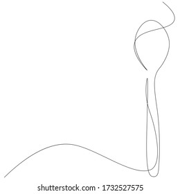 Spoon line draw, restaurant background vector illustration