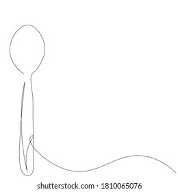 Spoon line drawing on white background, vector illustration