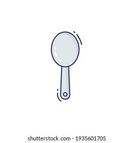 Spoon Line Icon Isolated On White Background
