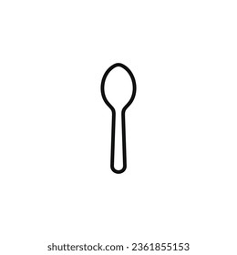 Icono de línea de cuchara aislado en fondo blanco