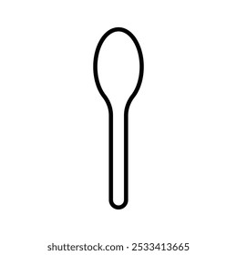 Spoon liner icon, outline spoon isolated vector icon