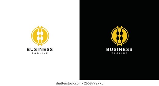 spoon logo design with financial graphics