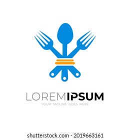 Kombination aus Löffellogo und Gabel-Design, Restaurantsymbol