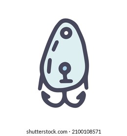 spoon lure color vector doodle simple icon