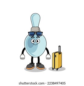 spoon mascot doing vacation , character design