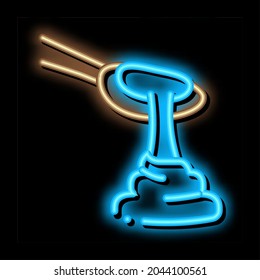spoon of mayonnaise neon light sign vector. Glowing bright icon spoon of mayonnaise sign. transparent symbol illustration