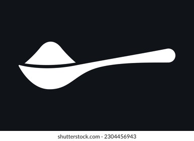 Spoon measure pictogram, cooking ingredient  symbol. Isolated vector silhouette on black background.