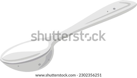 Spoon metalware vector colored illustration 