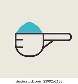 Icono del vector de la leche en polvo de cuchara. Signo de producto lácteo. Símbolo gráfico para cocinar diseño de sitio web y aplicaciones, logotipo, aplicación, interfaz de usuario