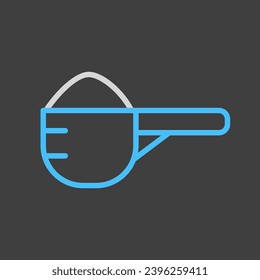 Spoon milk powder vector on dark background icon. Dairy product sign. Graph symbol for cooking web site and apps design, logo, app, UI