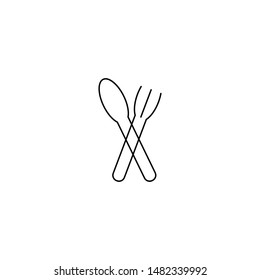 Spoon minimal line icon vector