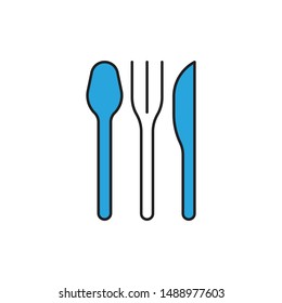 Spoon minimal line icon vector