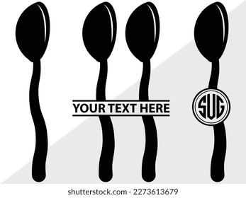 Spoon Monogram Vector Illustration Silhouette