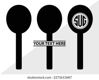 Spoon Monogram Vector Illustration Silhouette
