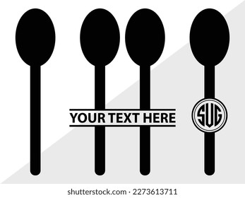 Spoon Monogram Vector Illustration Silhouette