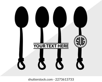 Spoon Monogram Vector Illustration Silhouette