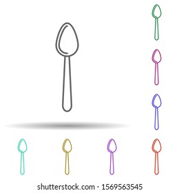 A spoon multi color icon. Simple thin line, outline vector of web icons for ui and ux, website or mobile application