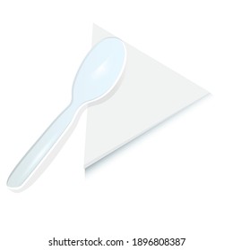 Spoon and napkin, food appliances  kitchen equipment - simple icon vector flat  illustration.