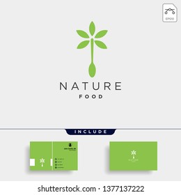 spoon nature food equipment simple flat logo template design vector illustration