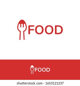 Spoon and negative fork with line style logo design template - simple and modern logo, good for restaurant, food industry
