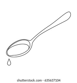 Spoon of olive oil.Olives single icon in outline style vector symbol stock illustration web.