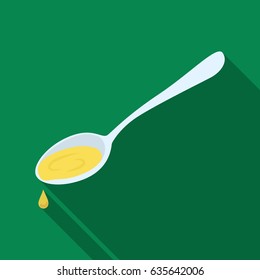 Spoon of olive oil.Olives single icon in flat style vector symbol stock illustration web.