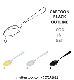 Spoon of olive oil.Olives single icon in cartoon style vector symbol stock illustration web.