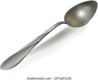 spoon, on a white background, realistic vector graphics