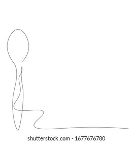 Spoon one line drawing, vector illustration