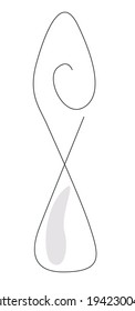 Spoon one line. illustrations for web. Оne line. Outline. Minimalism.